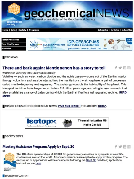 Geochemical News